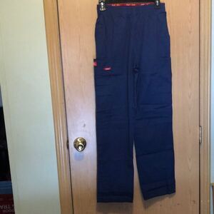 Dickies scrub bottoms blue 3 pockets + pen slot elastic waist